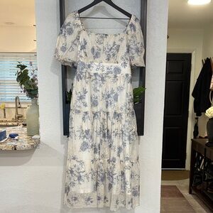 Baltic Born Blue Floral Midi Dress